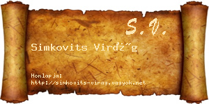 Simkovits Virág névjegykártya